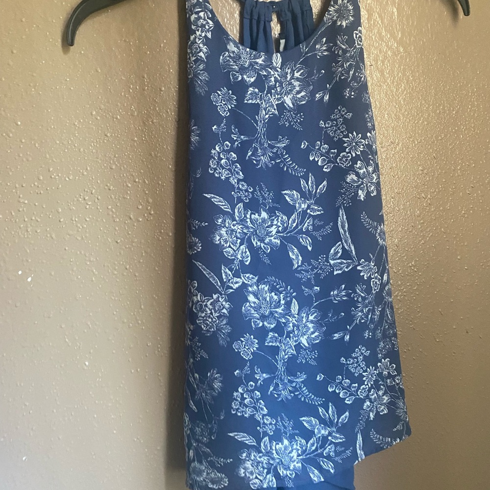 Floral blue shirt